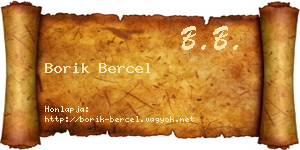 Borik Bercel névjegykártya